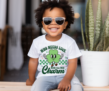 Load image into Gallery viewer, Checkered Who Needs Luck Tee