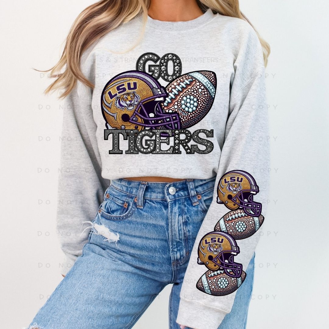 Rhinestone Football Tiger Team 2 - DTF Transfer - S & S Transfers