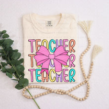 Load image into Gallery viewer, Teacher Bow - DTF Transfer