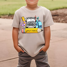 Load image into Gallery viewer, Custom Name Checkered Bus - DTF Transfer