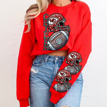 Load image into Gallery viewer, Rhinestone Football Her Boyfriend's Team 1 - DTF Transfer