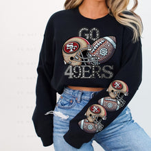 Load image into Gallery viewer, Rhinestone Football Four Nine Team Sleeve - DTF Transfer