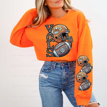 Load image into Gallery viewer, Rhinestone Football V Team Sleeve - DTF Transfer