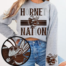 Load image into Gallery viewer, Leather and Rhinestone Hornet Nation - DTF Transfer