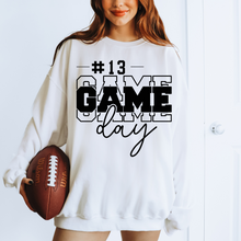 Load image into Gallery viewer, Custom Number Black Game Day - DTF Transfer
