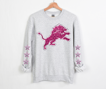 Load image into Gallery viewer, Pink Faux Sequin Lion Team- DTF Transfer
