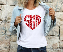 Load image into Gallery viewer, Valentine Monogram - DTF Transfer