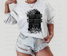 Load image into Gallery viewer, Here Lies the Sh*ts I Give - DTF Transfer