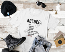 Load image into Gallery viewer, ABCDEF - DTF Transfer