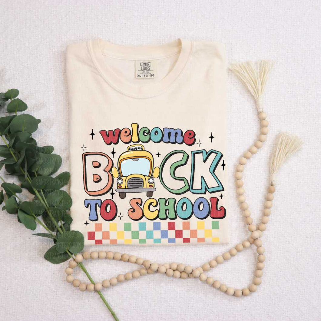 Welcome Back to School Checkered - DTF Transfer