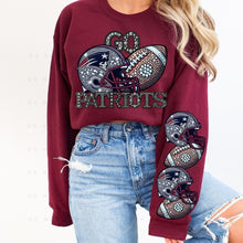 Load image into Gallery viewer, Rhinestone Football Patriotic Team 2 - DTF Transfer
