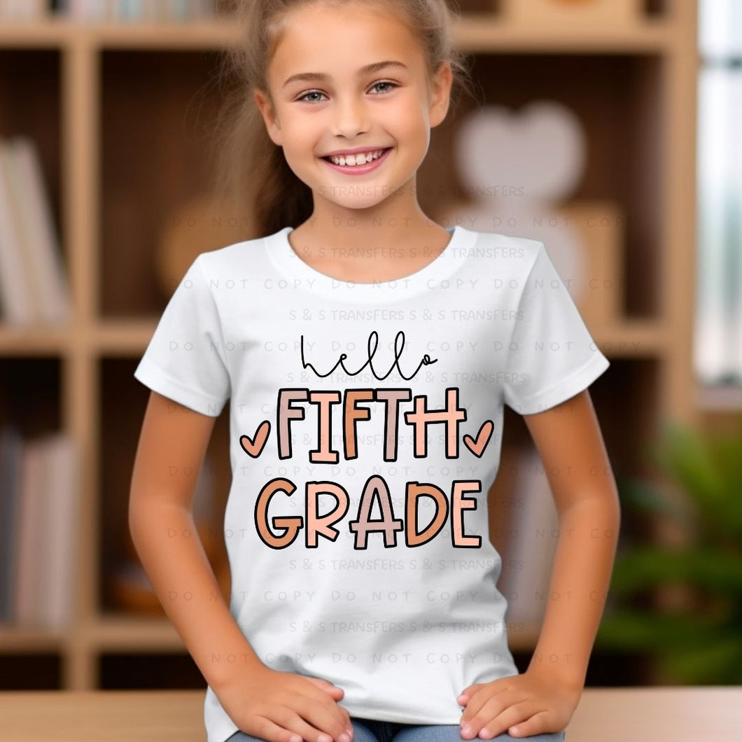 Boho Hello Fifth Grade - DTF Transfer