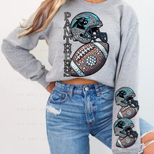 Load image into Gallery viewer, Rhinestone Football Black Cat Team 1 - DTF Transfer
