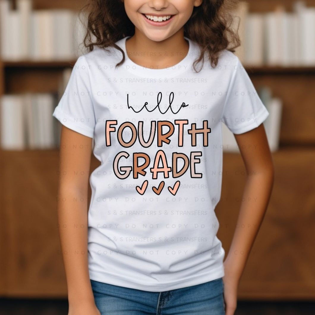 Boho Hello Fourth Grade - DTF Transfer