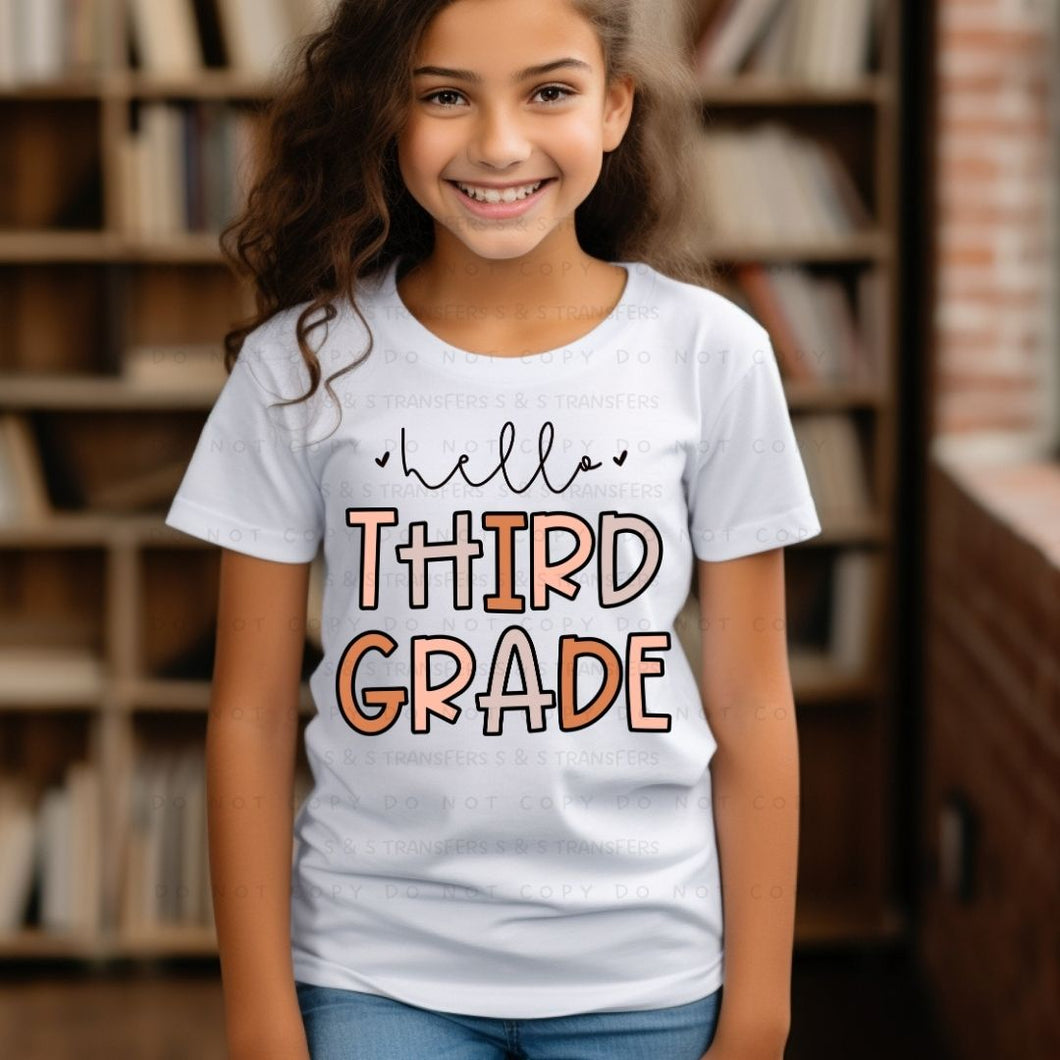 Boho Hello Third Grade - DTF Transfer