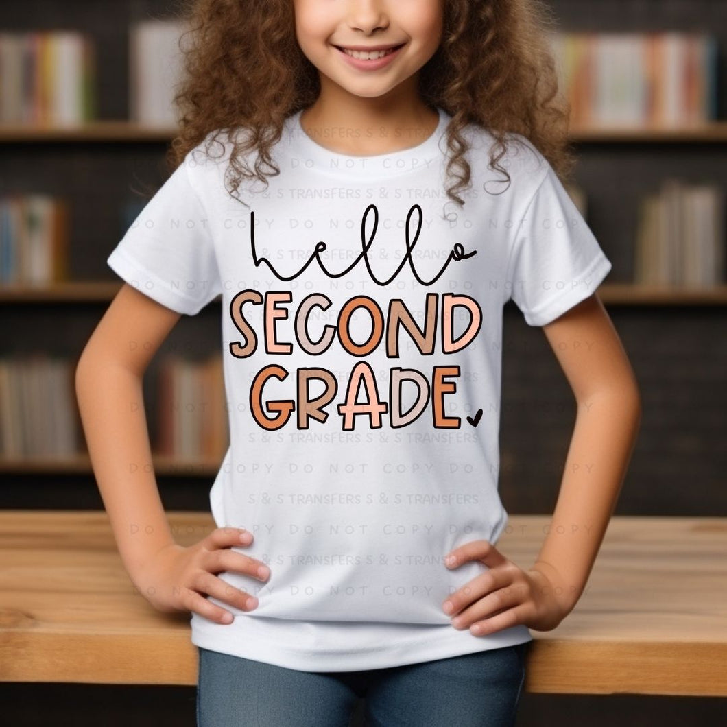 Boho Hello Second Grade - DTF Transfer