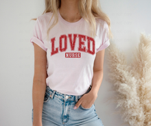 Load image into Gallery viewer, Red Distressed Loved Nurse Tee
