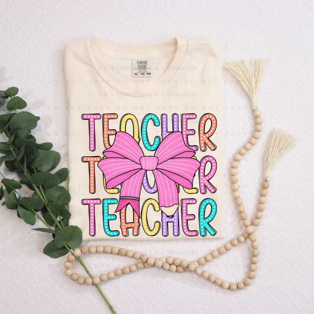 Teacher Bow - DTF Transfer