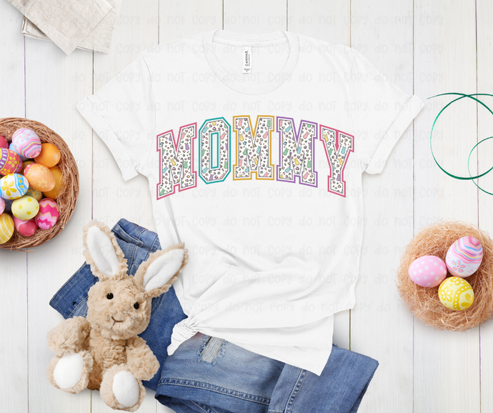 Varsity Sugar Bunny Mommy - Distressed - DTF Transfer