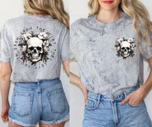 Load image into Gallery viewer, Black and White Flower Skull - pocket - DTF Transfer
