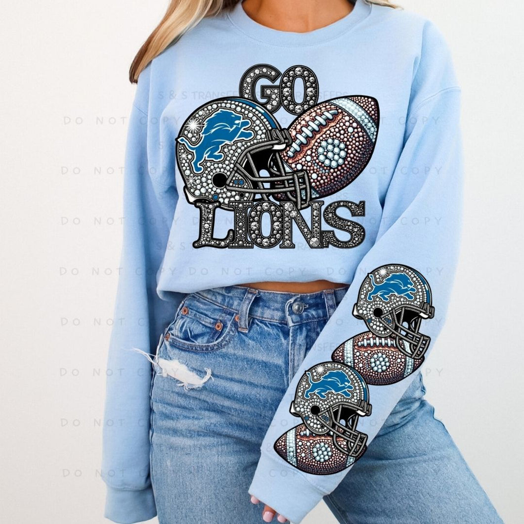 Rhinestone Football Lion Team 2 - DTF Transfer