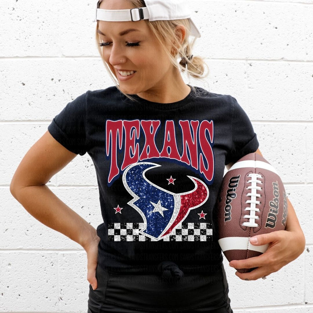 Faux Sequin Texas Team - DTF Transfer