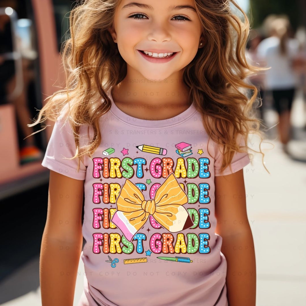 First Grade Pencil Bow - DTF Transfer