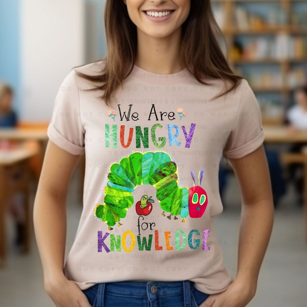 Hungry For Knowledge Caterpillar - DTF Transfer