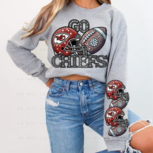 Load image into Gallery viewer, Rhinestone Football Her Boyfriend&#39;s Team Sleeve - DTF Transfer
