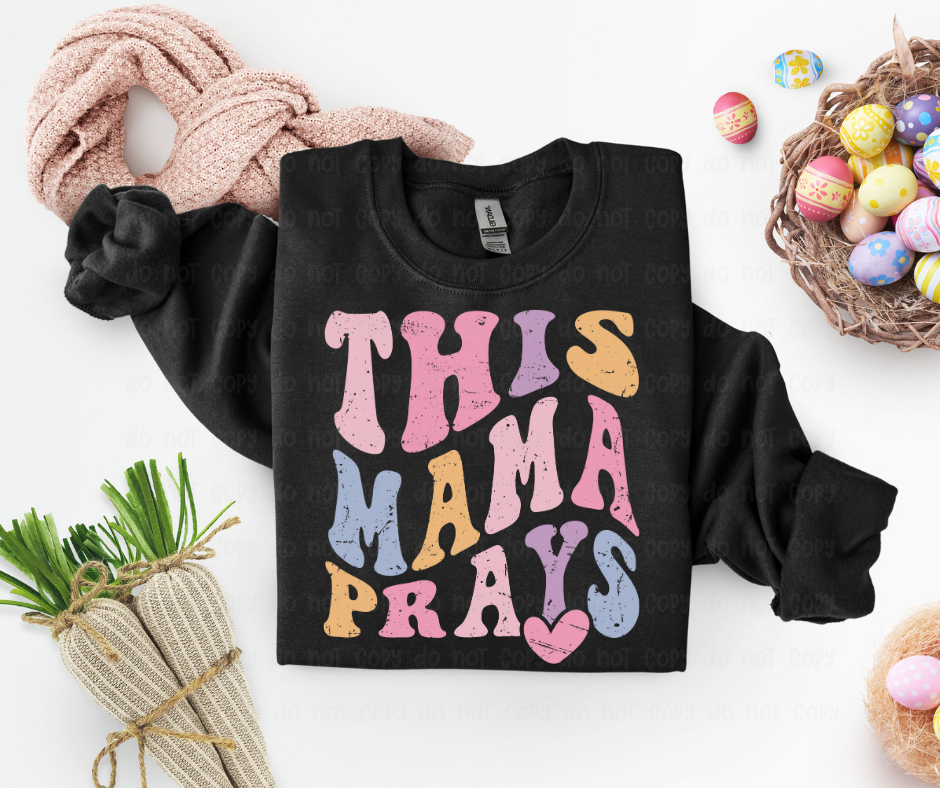 This Mama Prays - Distressed - DTF Transfer