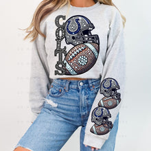 Load image into Gallery viewer, Rhinestone Football Horseshoe Team 1 - DTF Transfer
