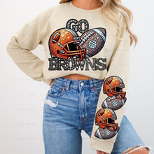 Load image into Gallery viewer, Rhinestone Football Brown Team Sleeve - DTF Transfer
