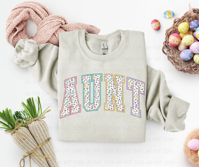 Varsity Aunt Sugar Bunny - Distressed - DTF Transfer