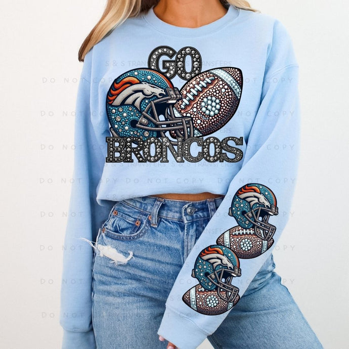 Rhinestone Football Wild Horse Team 2 - DTF Transfer