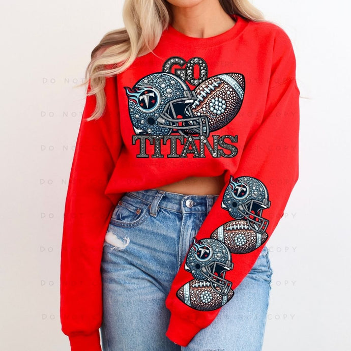 Rhinestone Football Greek Parents Team Sleeve - DTF Transfer