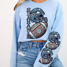 Load image into Gallery viewer, Rhinestone Football Sea Team Sleeve  - DTF Transfer
