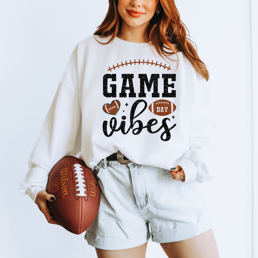 Game Day Vibes Faux Glitter- DTF Transfer