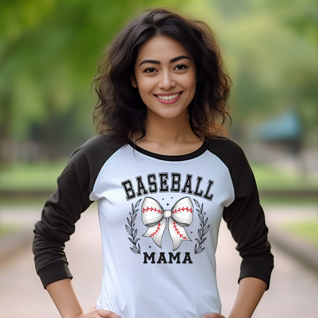 Distressed Coquette Baseball Mama- DTF Transfer