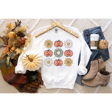 Load image into Gallery viewer, Distressed Jack o Lantern and Daisies- DTF Transfer
