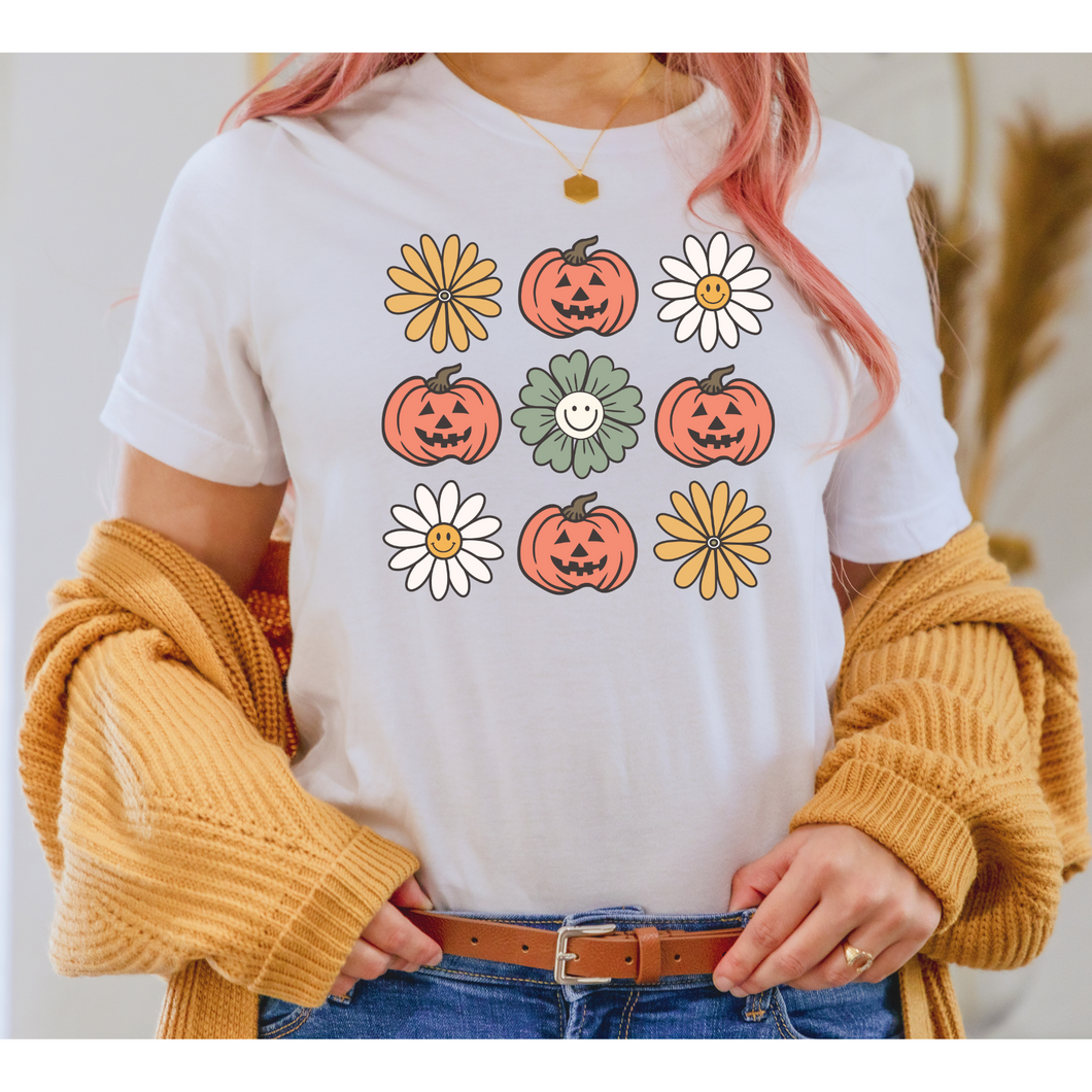 Jack o Lantern and Daisies- DTF Transfer