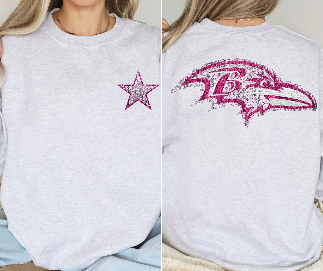 Pink Faux Sequin Bird Team- DTF Transfer