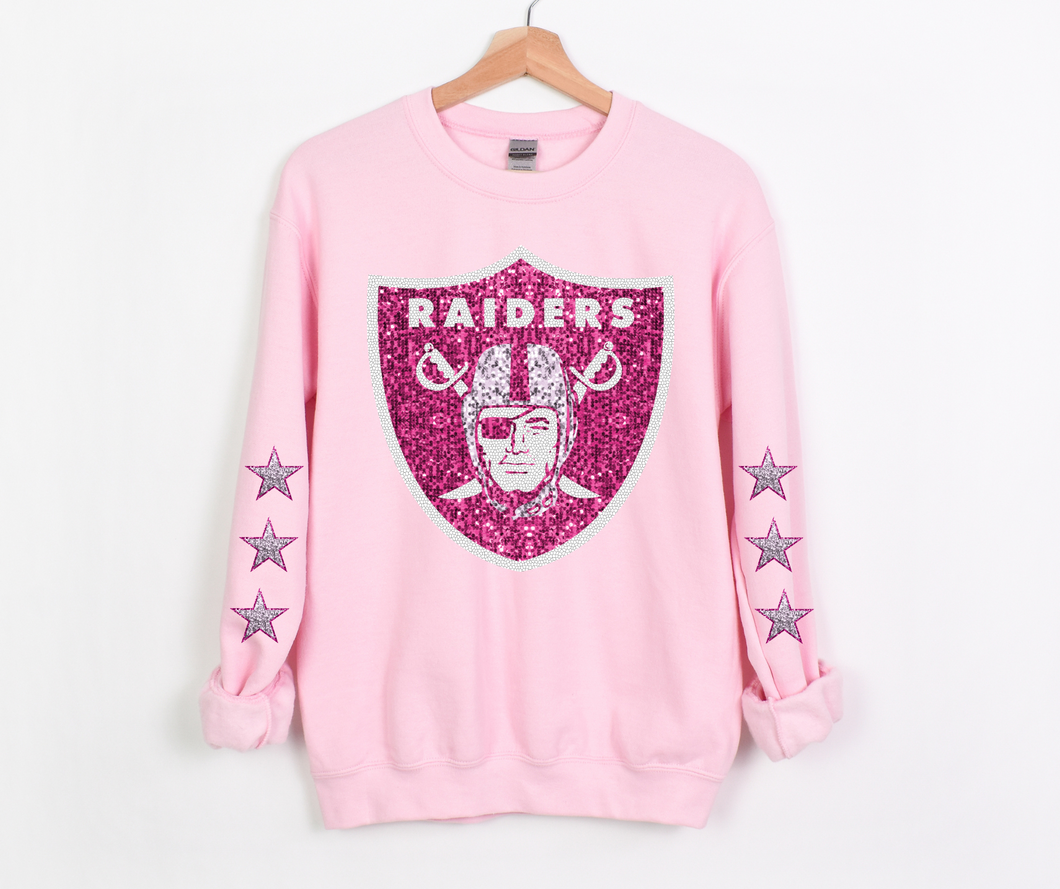 Pink Faux Sequin Raid Team- DTF Transfer