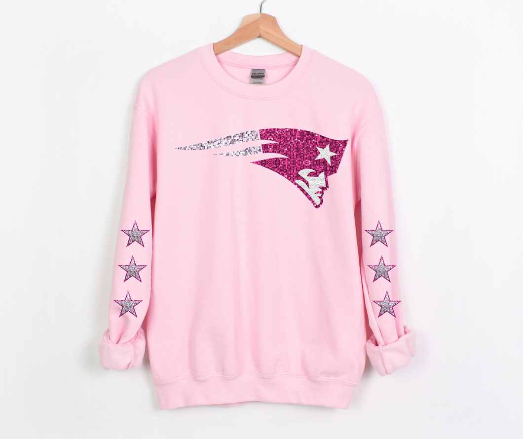 Pink Faux Sequin American Team- DTF Transfer