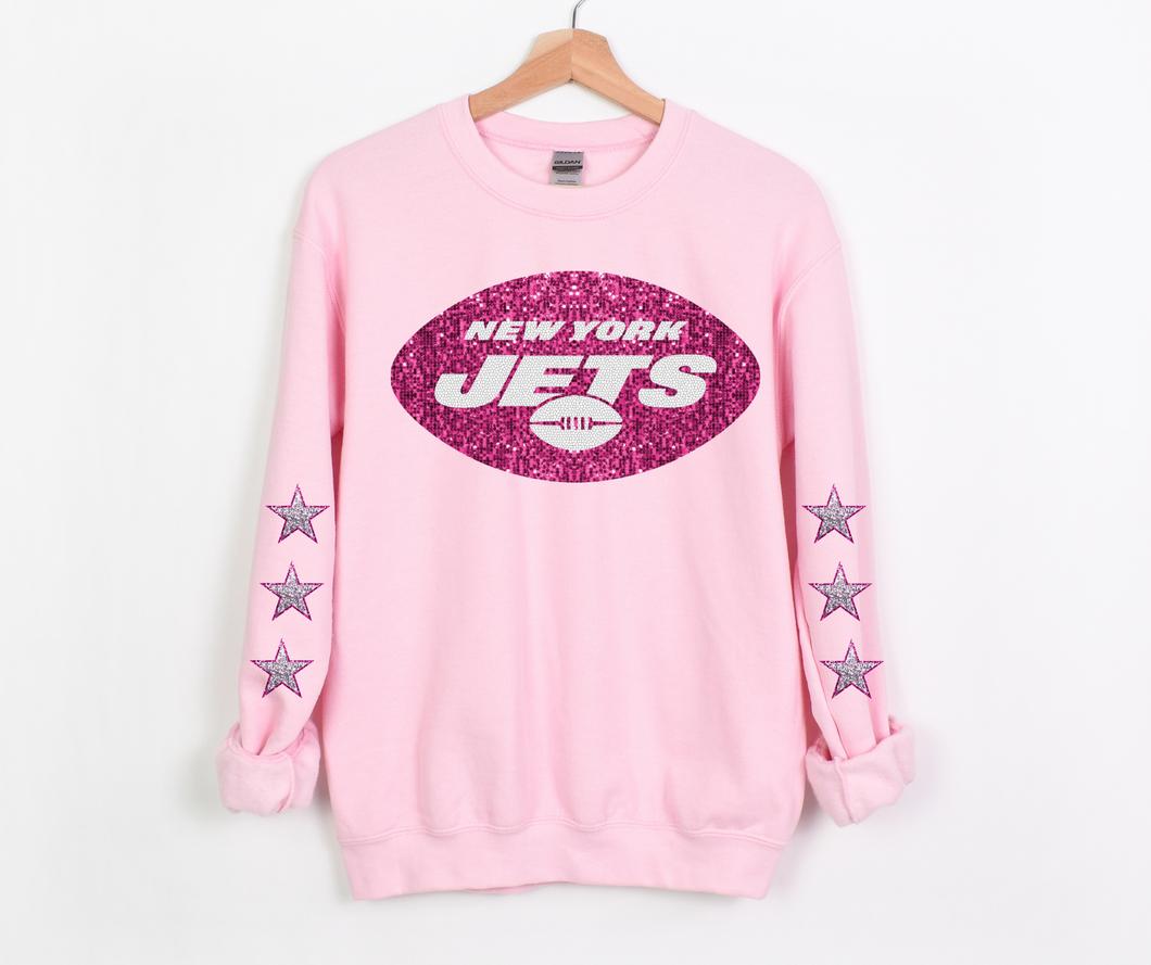 Pink Faux Sequin Fast Plane Team- DTF Transfer