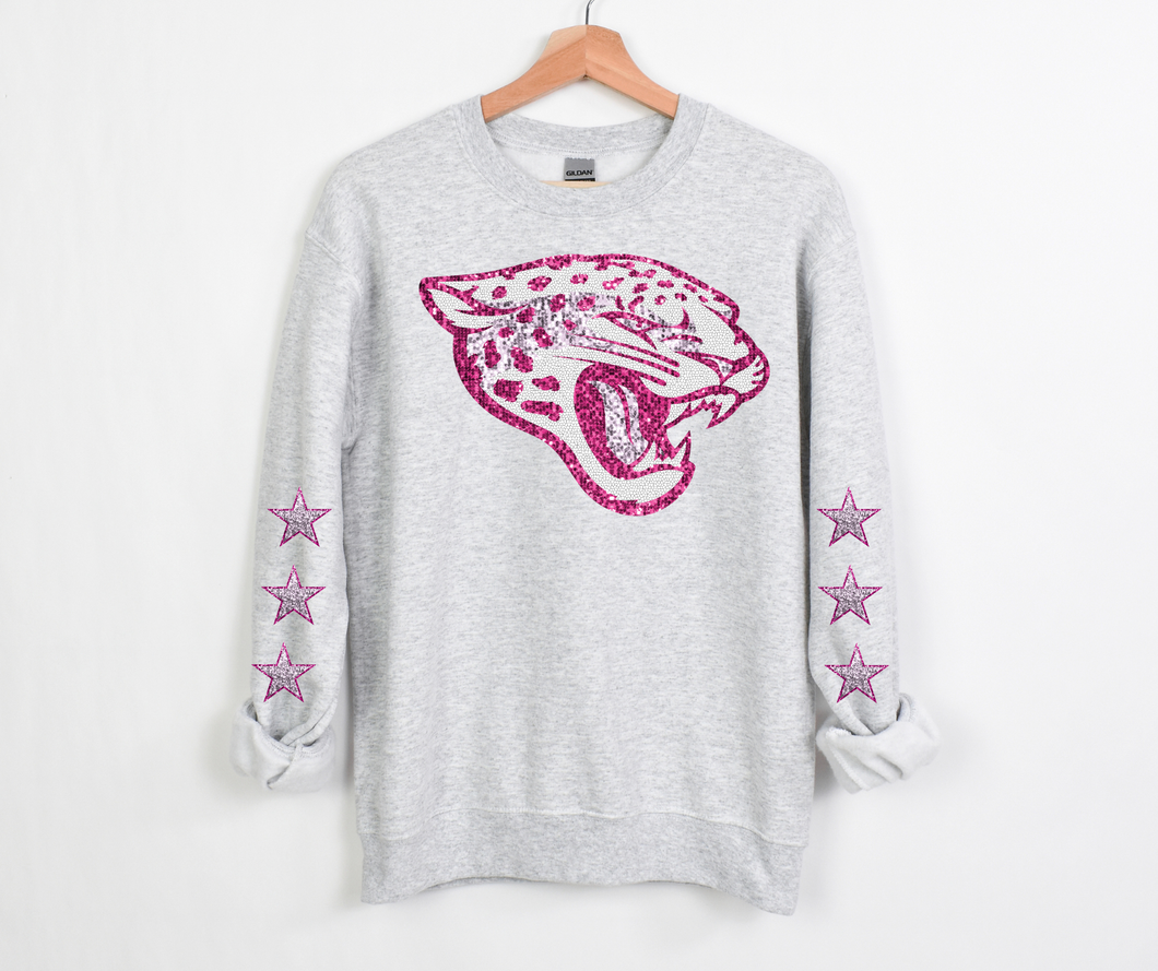 Pink Faux Sequin Fast Cat Team- DTF Transfer