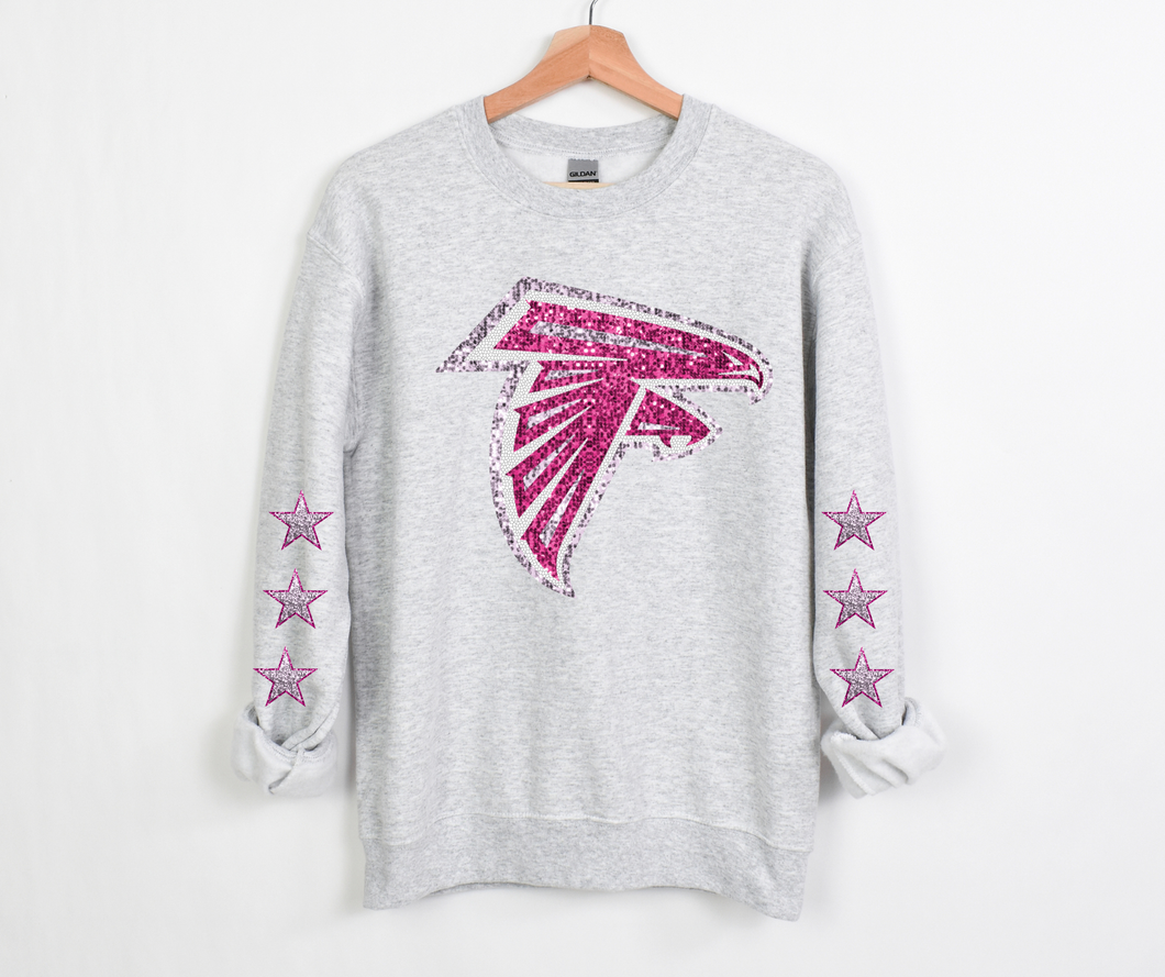 Pink Faux Sequin Black Bird Team- DTF Transfer