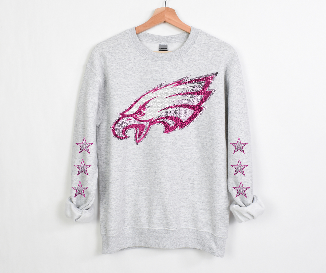 Pink Faux Sequin American Bird Team- DTF Transfer