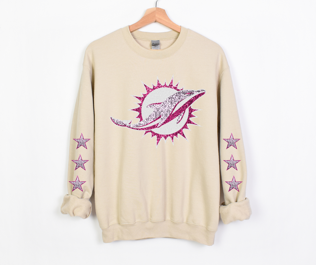 Pink Faux Sequin Sea Human Team- DTF Transfer