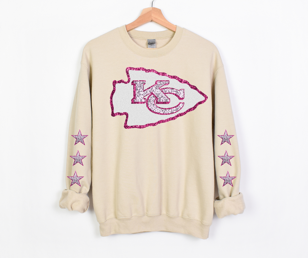 Pink Faux Sequin Her Boyfriend's Team- DTF Transfer