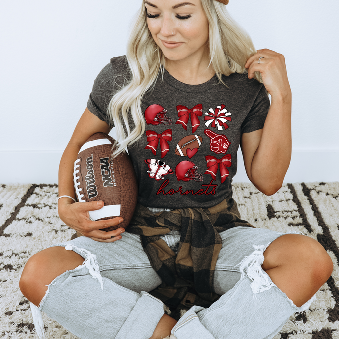 Hornets Red Coquette Football – DTF Transfer
